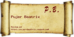 Pujer Beatrix névjegykártya